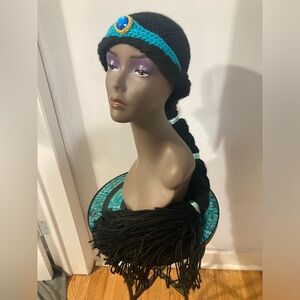 Crocheted Jasmine Character Wig - Disneys Aladdin - Handmade